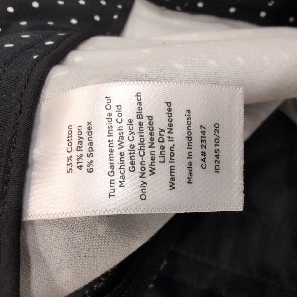 Talbots Chatham Ankle Pants Black White Polka Dot Size 14P‎ - Picture 4 of 5